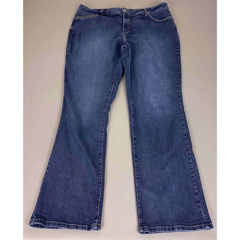 NYDJ Marilyn Straight Leg Jeans Women's Plus 16W Blue Medium Wash Lift Tuck USA
